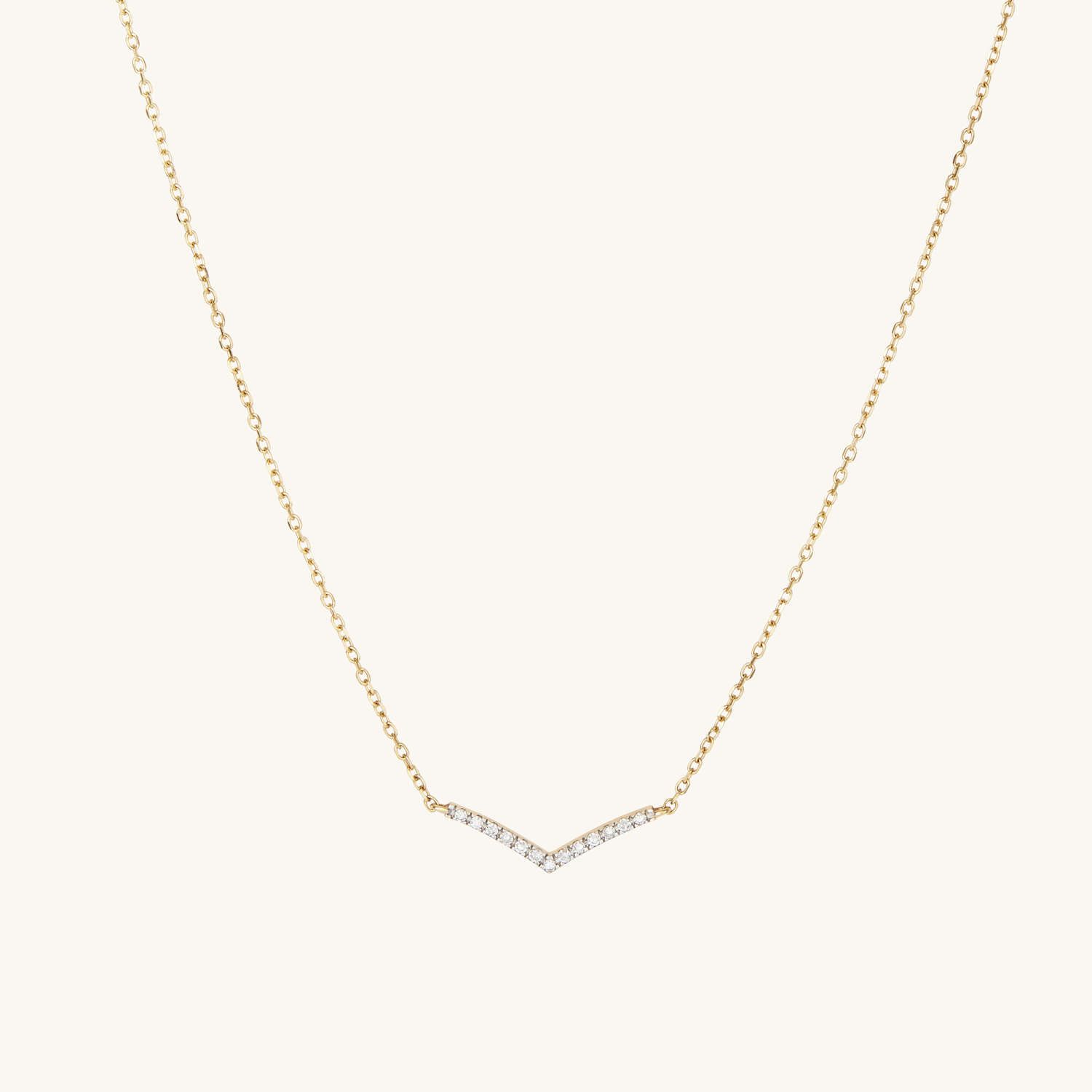 Pave Diamond Wishbone Necklace | Mejuri (Global)