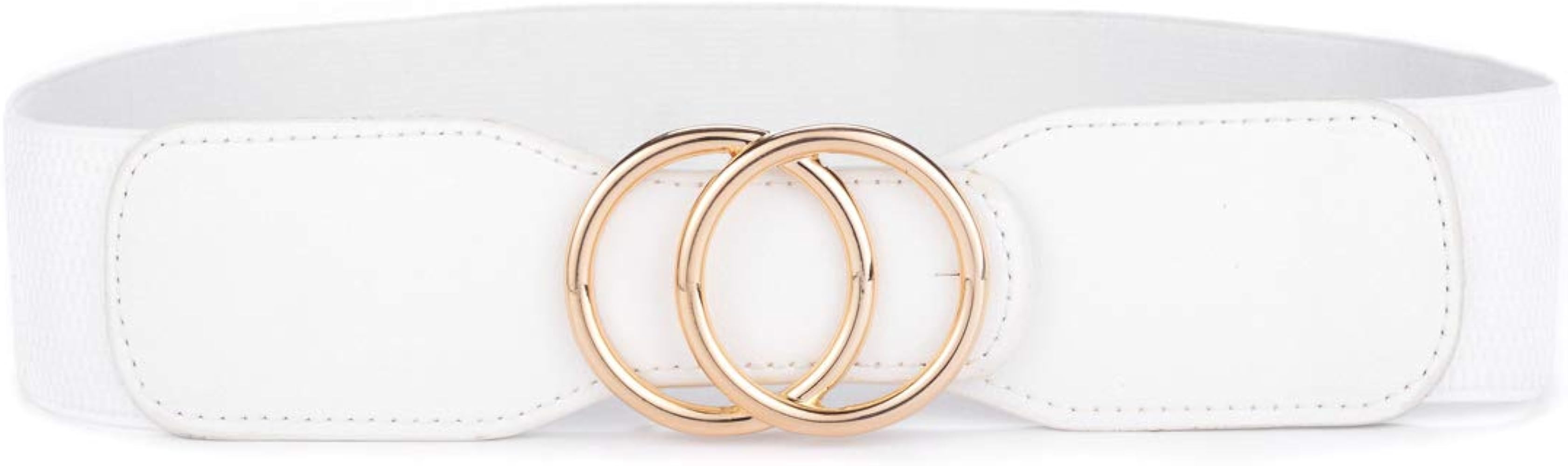 Beltox Women’s Elastic Stretch Wide Waist Belts w Double Rings Gold/Silver Buckle … | Amazon (US)