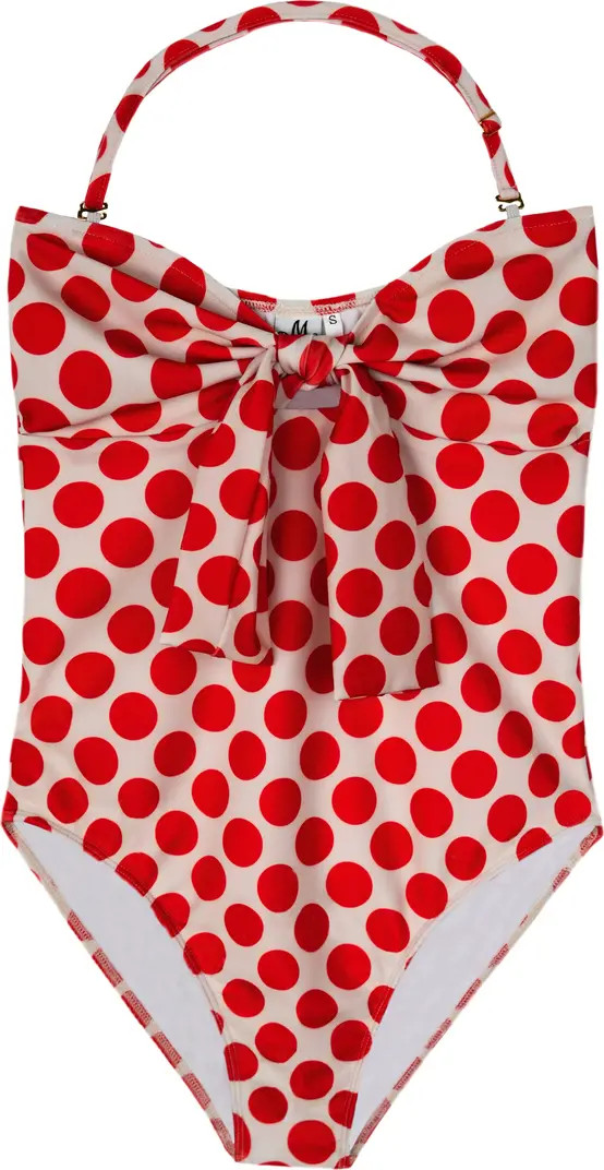 Mia Belle Girls Bowknot Red Polka Dot One Piece Swimsuit | Nordstrom | Nordstrom