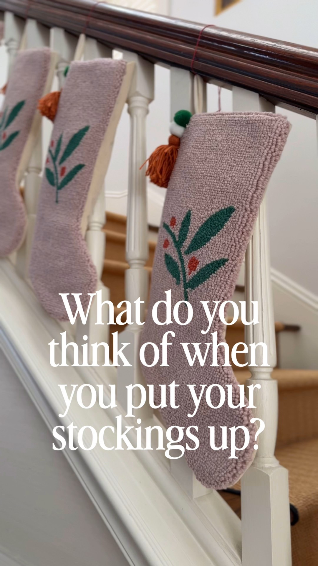 What do you think of when you hang your stockings? Just a few thoughts that come to my own mind 🥹 @Wayfair holiday decor helps bring this holiday feeling to life! #ad #WayfairPartner #WinTheSeason #Wayfair