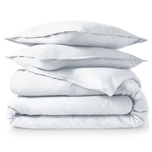 Bare Home 100% Cotton Flannel Duvet Cover & Sham Set in White at Nordstrom, Size King | Nordstrom