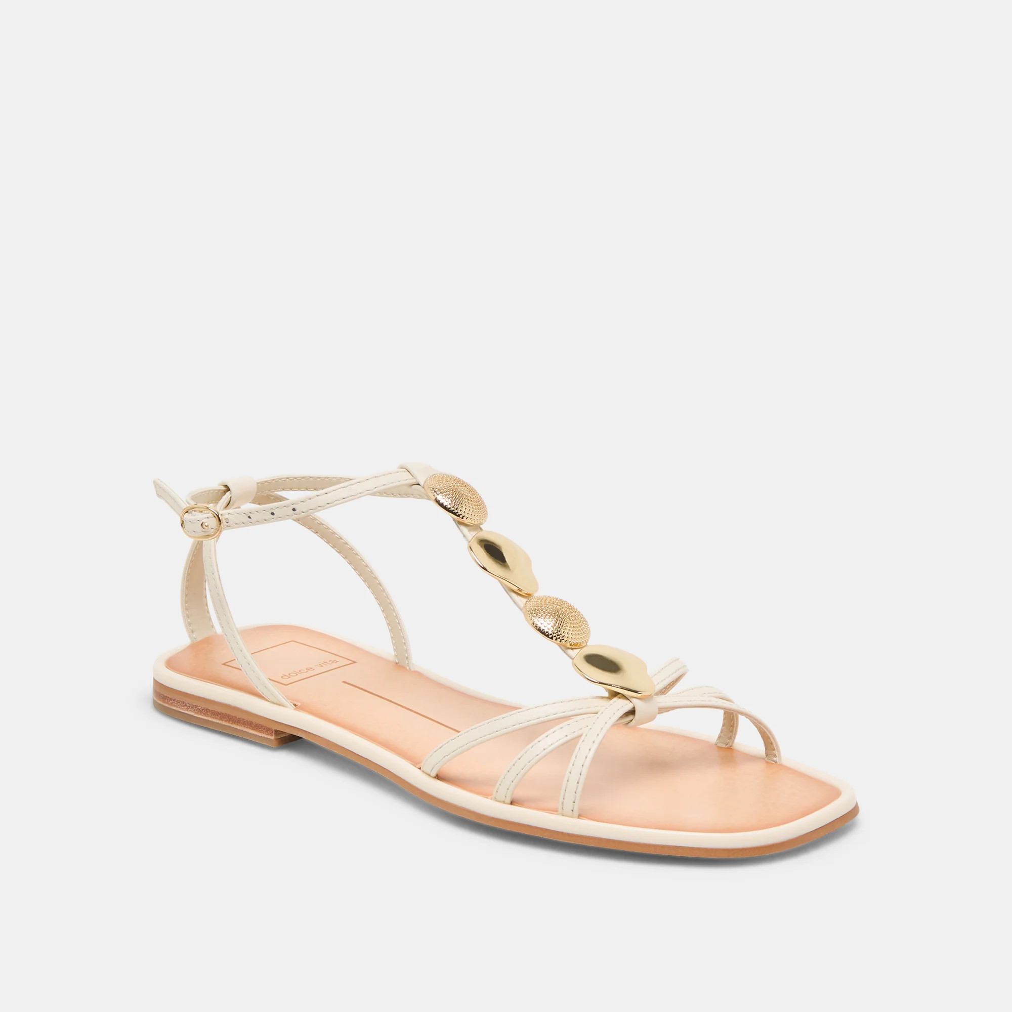 Faun Sandals Off White Leather | DolceVita.com