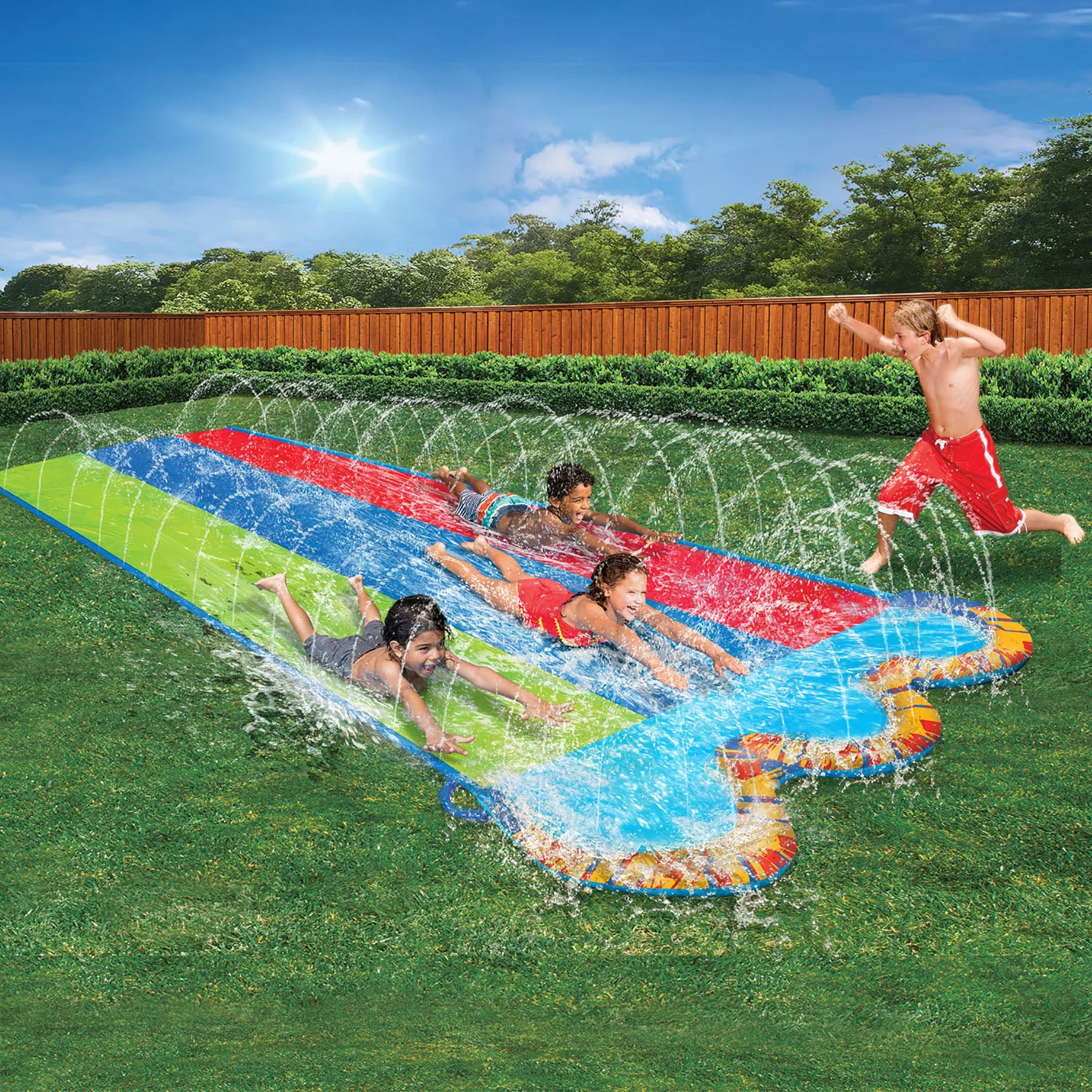Banzai Kids Triple Racer Water Slide- 16 feet long | Walmart (US)