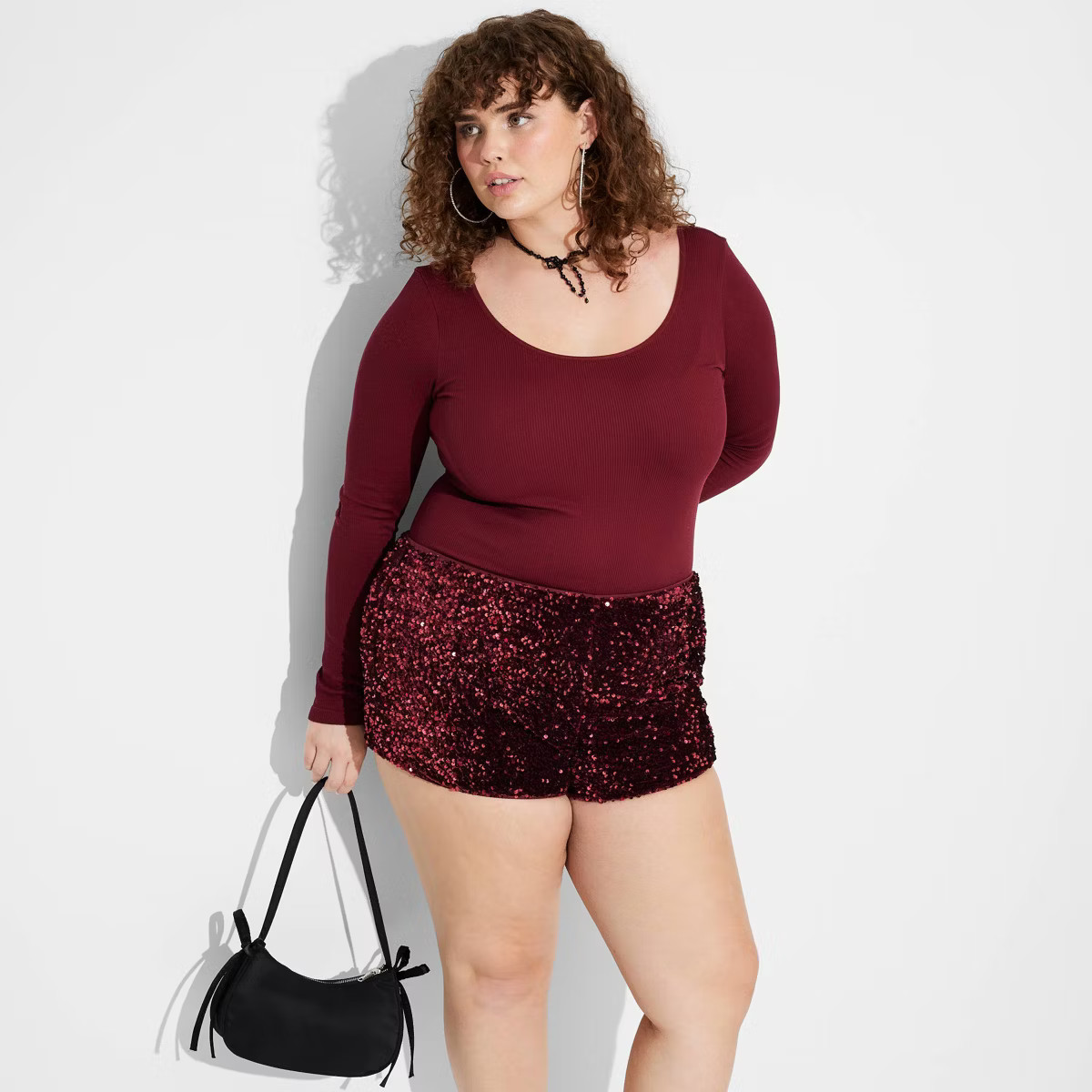 Women's Mid-Rise Sequin Velvet Micro Hot Shorts - Wild Fable™ | Target