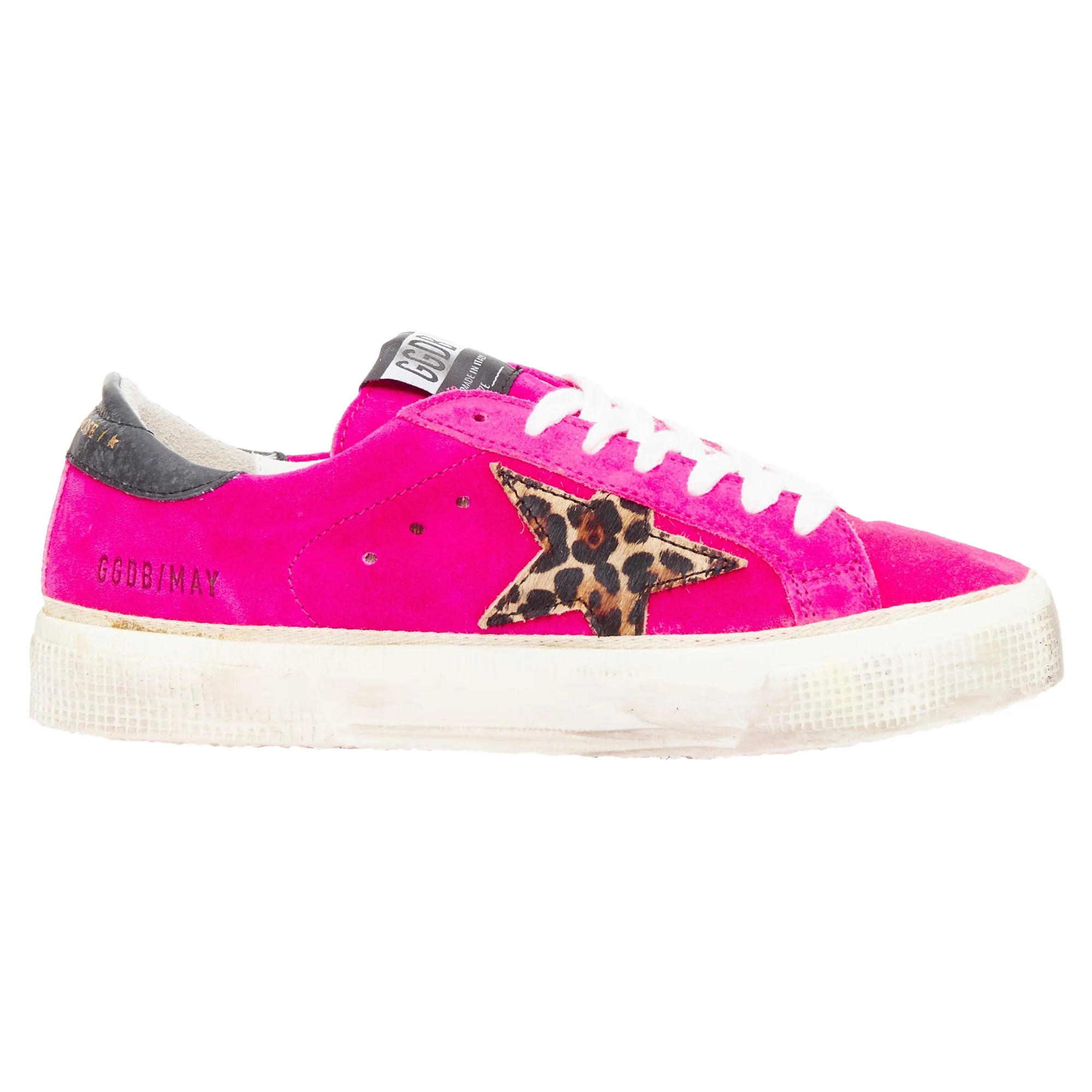 Golden Goose pink leopard low sneakers | Shop Simon