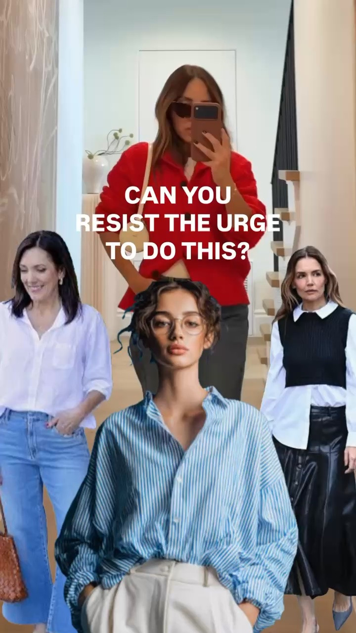 Millennials, RESIST THE TUCK. 😂

I know. You put on a sweater and your hand automatically reaches for the waistband. It’s muscle memory at this point.

But this fall, instead of stuffing half of your bulky sweater into your jeans, try this:

My step-up styling trick: button 1-2 button holes higher than you normally would and leave the bottom buttons undone.

#LTKootd #LTKstorytime