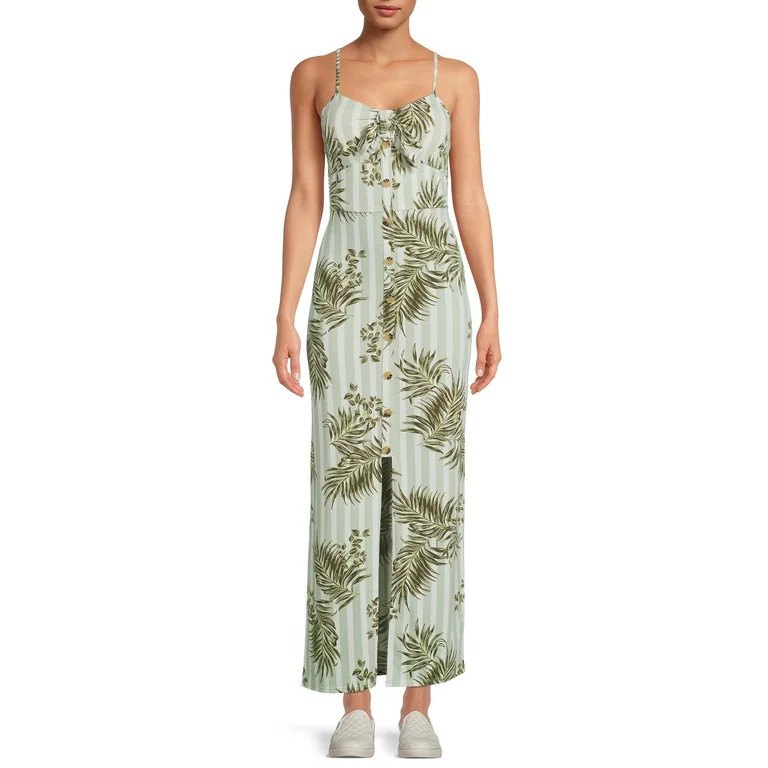 No Boundaries Juniors Button Front Maxi Dress | Walmart (US)