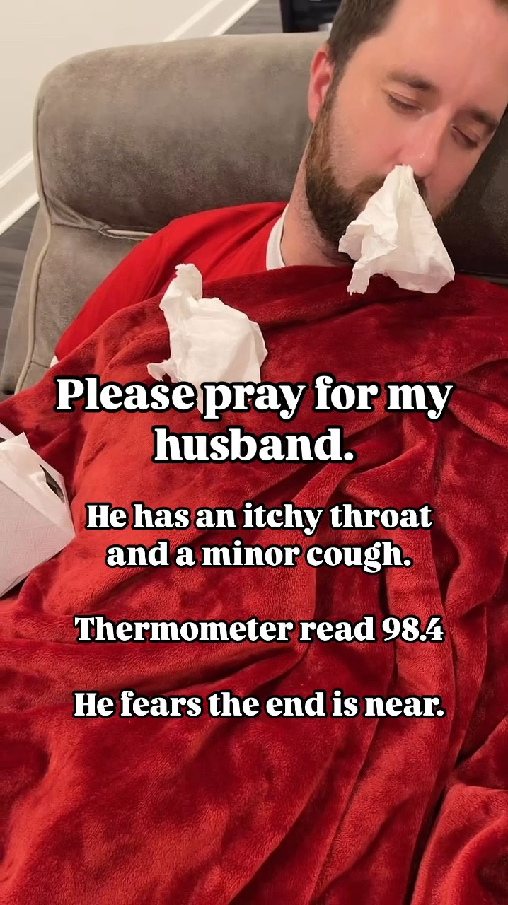 Please send all the prayers and positive vibes to my husband! 🙏 He’s got an itchy throat, a minor cough, and a thermometer reading of 98.4°F. But don’t worry, he’s convinced the man cold has hit, and it’s only downhill from here. 😅 It’s hard out here for a husband! 😭

Ladies, you know the drill—when they’re sick, the world stops. 😆 Prayers for his survival… and maybe some snacks for me to get through this too. 😂

#Couple #MarriageHumor #CoupleComedy #Marriage #DadLife #Husband #ManCold #ParentingComedy #HusbandAndWife #SickDayStruggles #ParentingJokes #DadJokes #WifeLife #MarriageGoals #MomHumor #DadHumor #Explore #ExplorePage #ViralContent #FunnyCouple #ComedyGold #CoupleGoals #ParentingFails #JokesOnJokes #InstaComedy #ComedyReels #ViralJokes

#LTKHome #LTKFamily #LTKMens