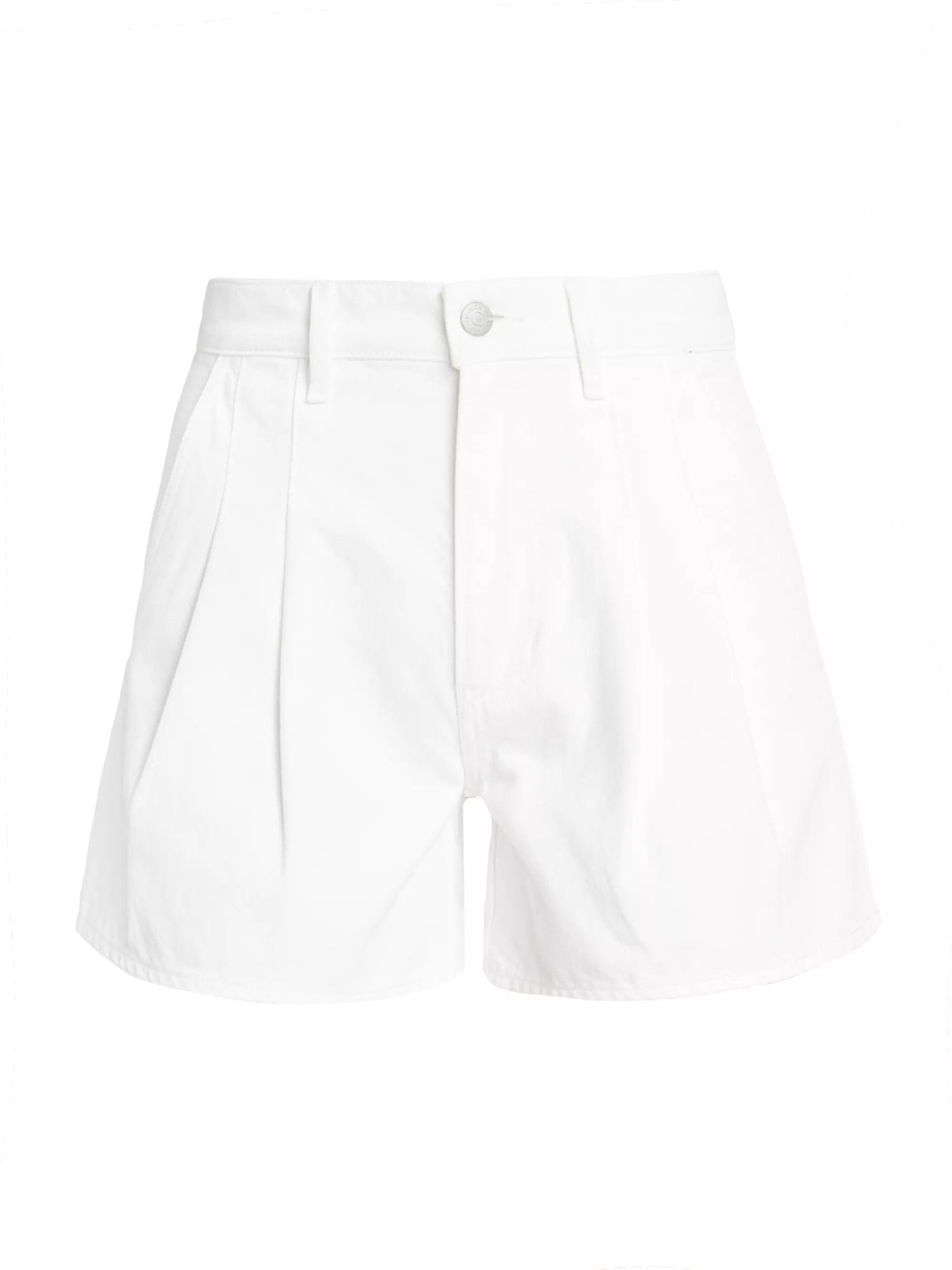 Shop Veronica Beard Simpson Pleated Denim Shorts | Saks Fifth Avenue | Saks Fifth Avenue