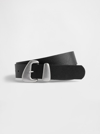 Vegan Leather Pebble Angular Buckle Belt | Gap (CA)
