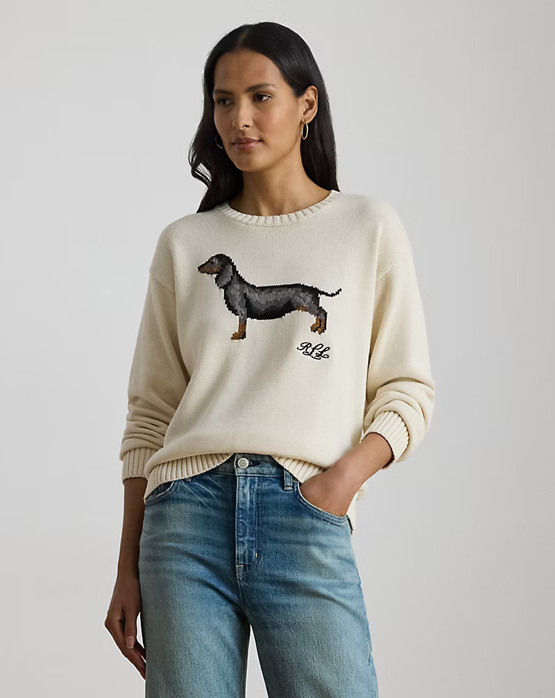 Intarsia-Knit Dachshund Cotton Jumper | Ralph Lauren (UK)