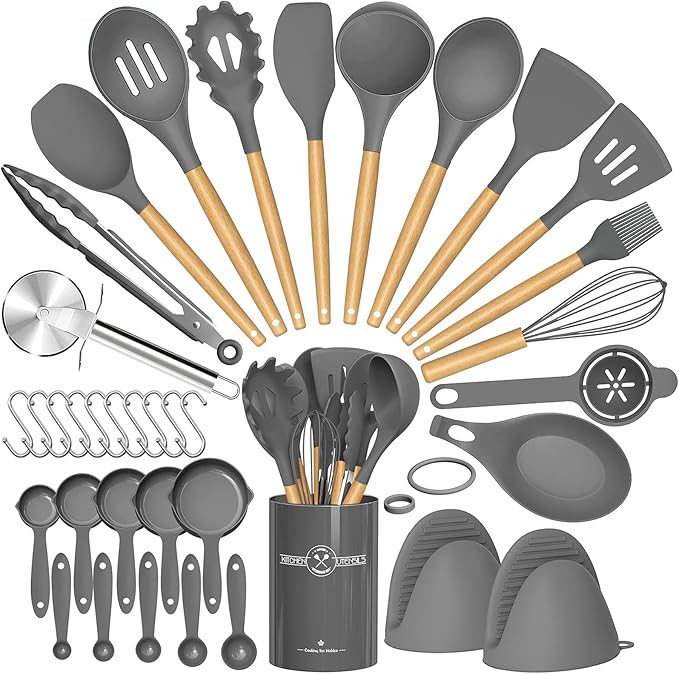 Umite Chef 36pcs Silicone Kitchen Cooking Utensils with Holder, Heat Resistant Cooking Utensils S... | Amazon (US)
