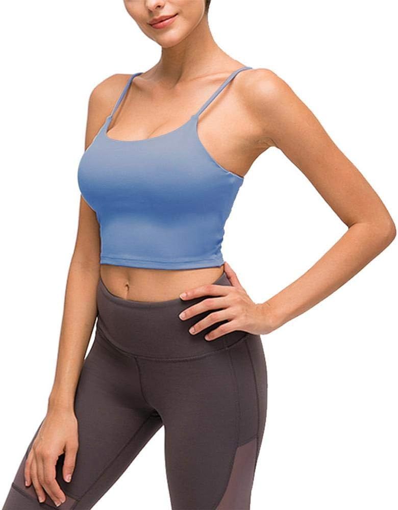 Women's Padded Sports Bra Yoga Fitness Workout Running Shirts Athletic Tank Top | Amazon (US)