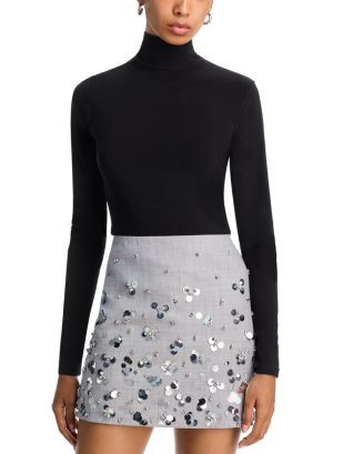 AQUA Turtleneck Jersey Top - Exclusive   | Bloomingdale's Women | Bloomingdale's (US)