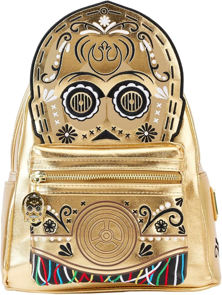 Loungefly Star Wars C-3PO Embroidered Day of the Dead Cosplay Womens Double Strap Shoulder Bag Pu... | Amazon (US)