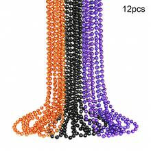 pcs inch Long Halloween Beaded Necklace Purple Black Orange Beads mm Metal Plastic Beads Party Favors Halloween Necklace Accessories Decorative Neckla | SHEIN