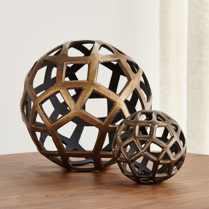 Geo Decorative Metal Balls | Crate and Barrel | Crate & Barrel