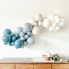 62pcs Retro Blue Sand White Ice Blue Balloon Garland Set For Birthday Party Wedding Anniversary D... | SHEIN