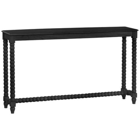 Meridian 55" Wide Painted Black Wood Console Table | Lamps Plus