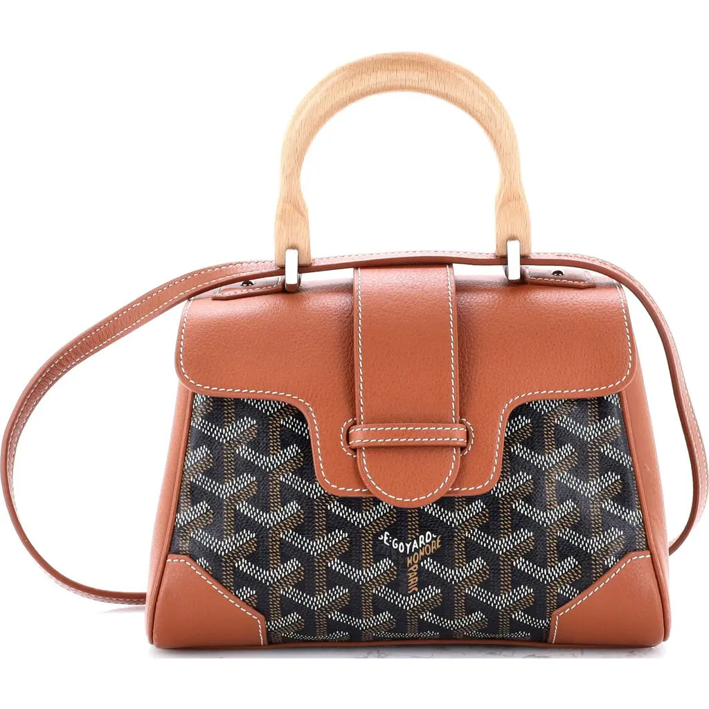 Pre-Owned Goyard Saigon Top Handle Bag Coated Canvas with Leather Mini in Brown at Nordstrom, Size X-Small | Nordstrom