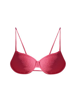 PacSun Hot Pink Coral Scrunch Tie Back Bralette Bikini Top | PacSun
