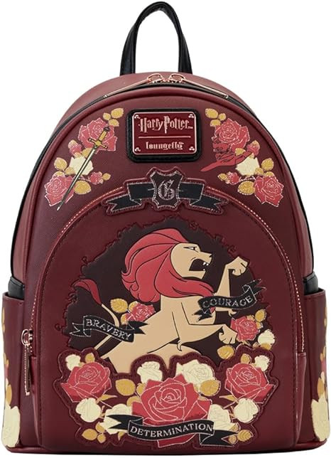 Loungefly Harry Potter Gryffindor House Floral Tattoo Mini Backpack | Amazon (US)