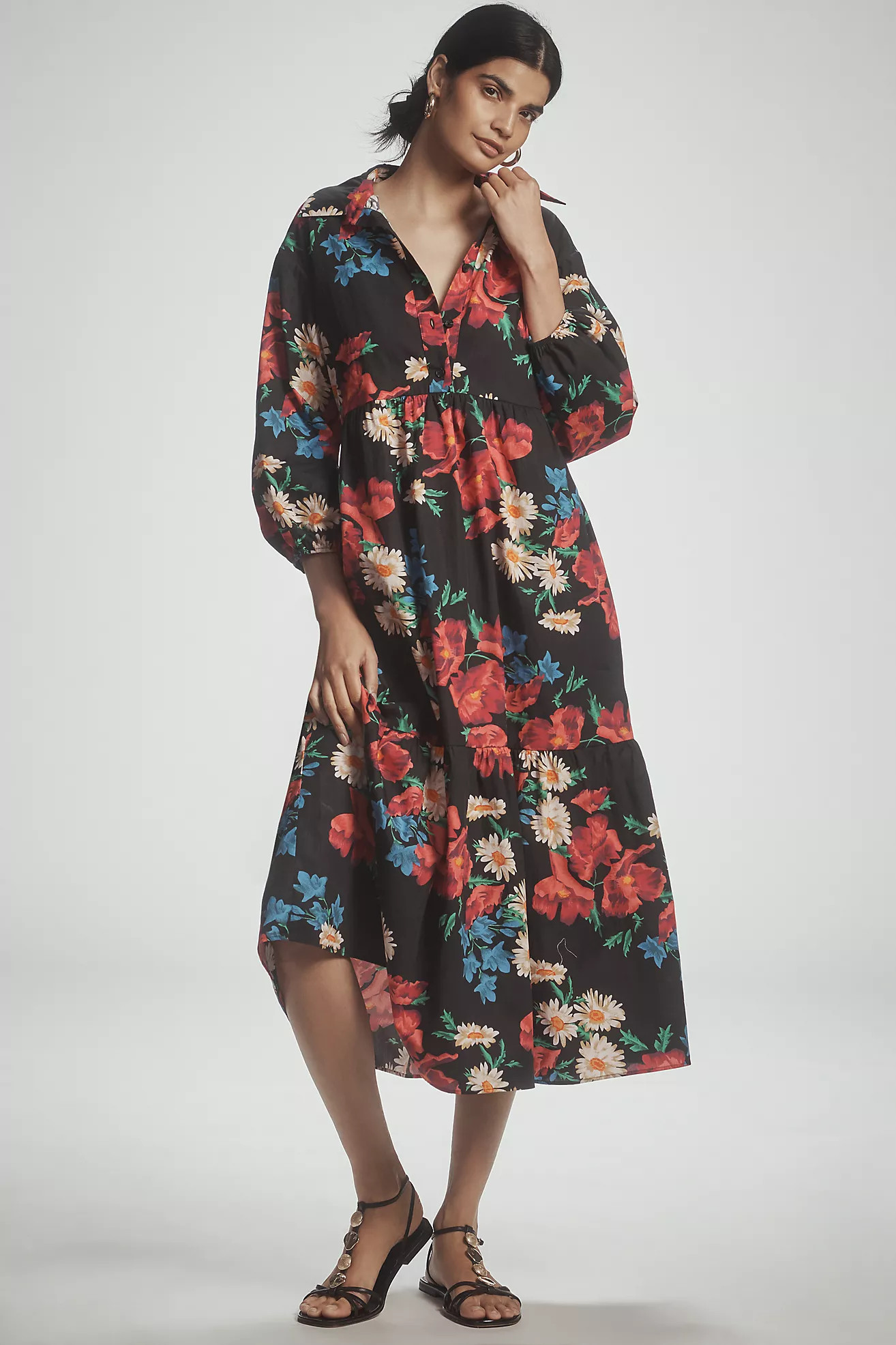 The Bettina Tiered Shirt Dress by Maeve | Anthropologie (US)
