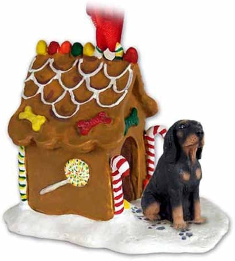 Coonhound Gingerbread House Christmas Ornament Black-Tan - Delightful! | Amazon (US)