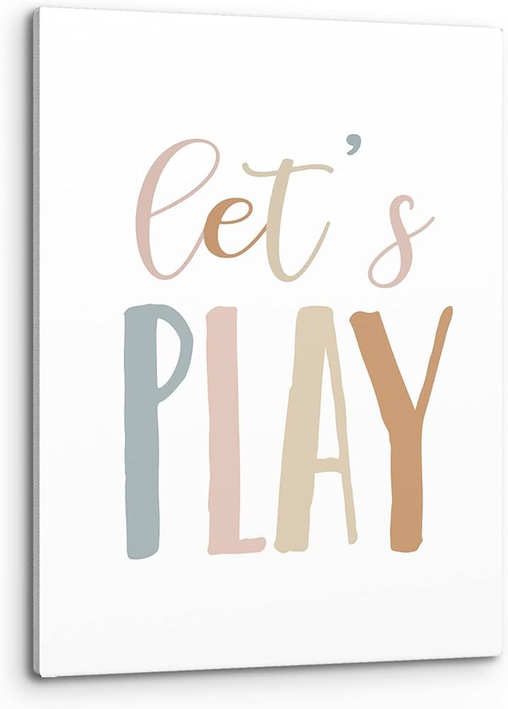 PHAMTE Play Quotes Let’s Play Wall Art,Abstract Boho Colourful Words Artwork Print Framed Canva... | Amazon (US)