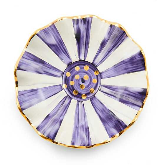 Plum Check Ceramic Saucer | MacKenzie-Childs
