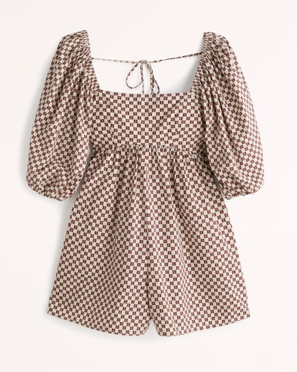 Puff Sleeve Flirty Romper | Abercrombie & Fitch (US)