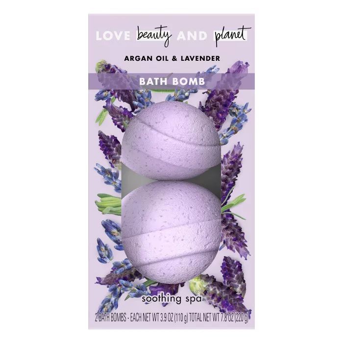 Love Beauty & Planet Argan Oil & Lavender Soothing Spa Bath Bombs - 2ct | Target