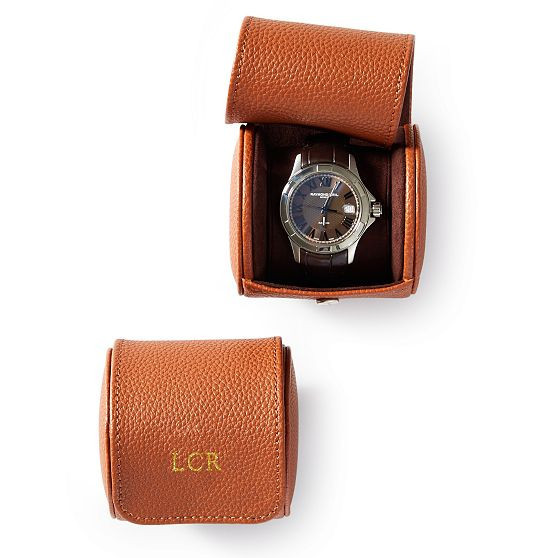 Travel Jewelry Watch Roll, Single, Camel | Mark and Graham