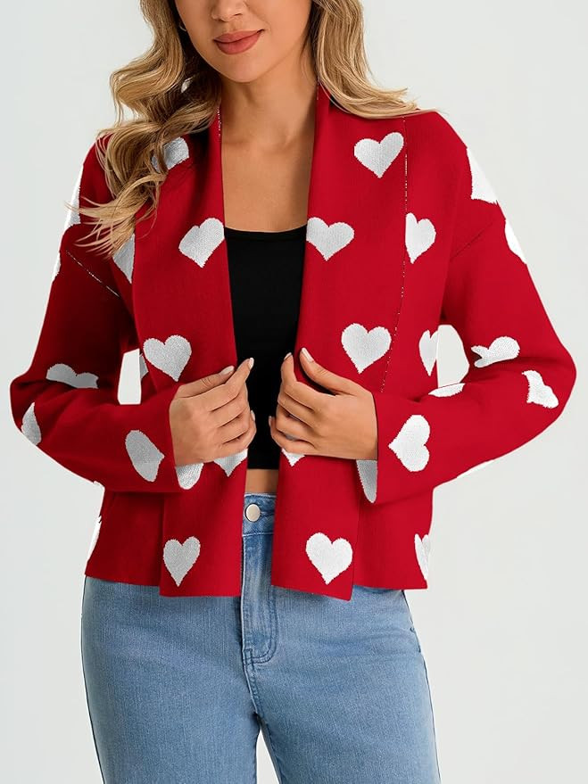 Saodimallsu Womens Cropped Cardigan Open Front Shawl 2026 Fall Trendy Long Sleeve Sweater Jacket | Amazon (US)