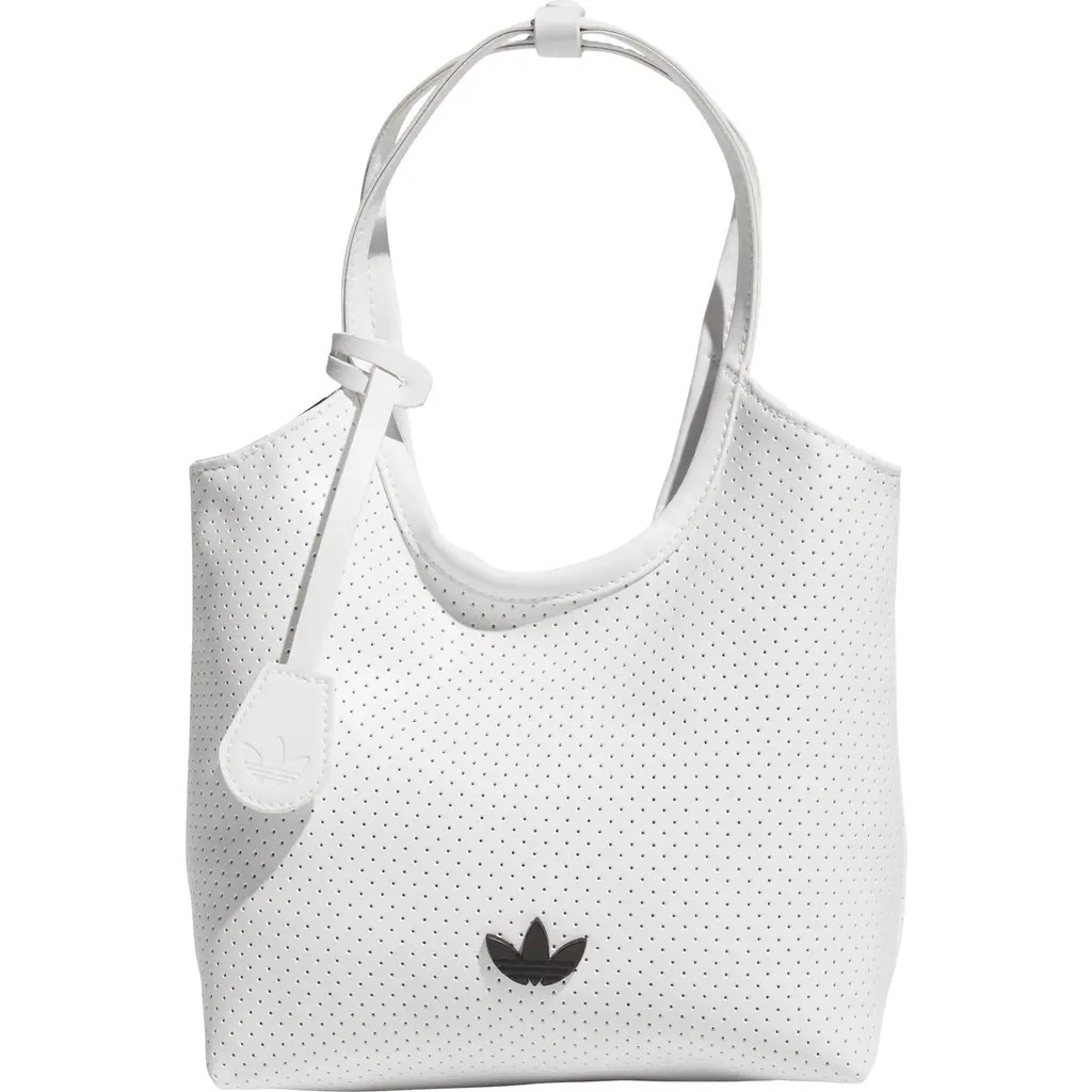 adidas Kids' Mini Perforated Faux Leather Tote in White/black at Nordstrom | Nordstrom