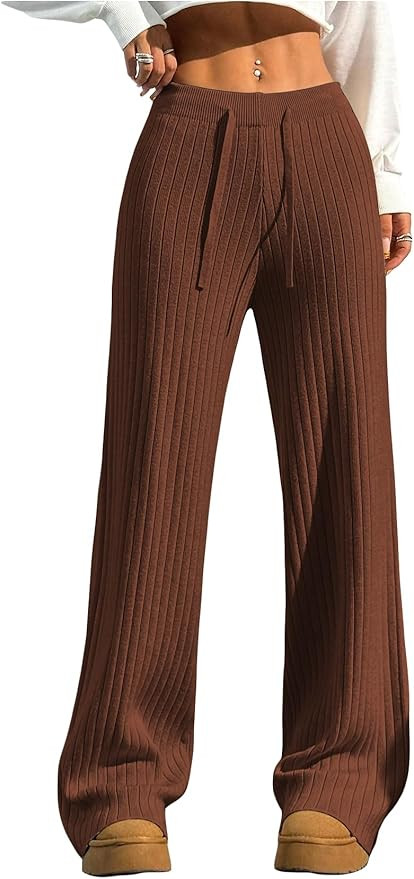 Verdusa Women's Straight Leg Baggy Sweatpants Comfy Lounge Pants Wide Leg Yoga Workout Knit Trous... | Amazon (US)