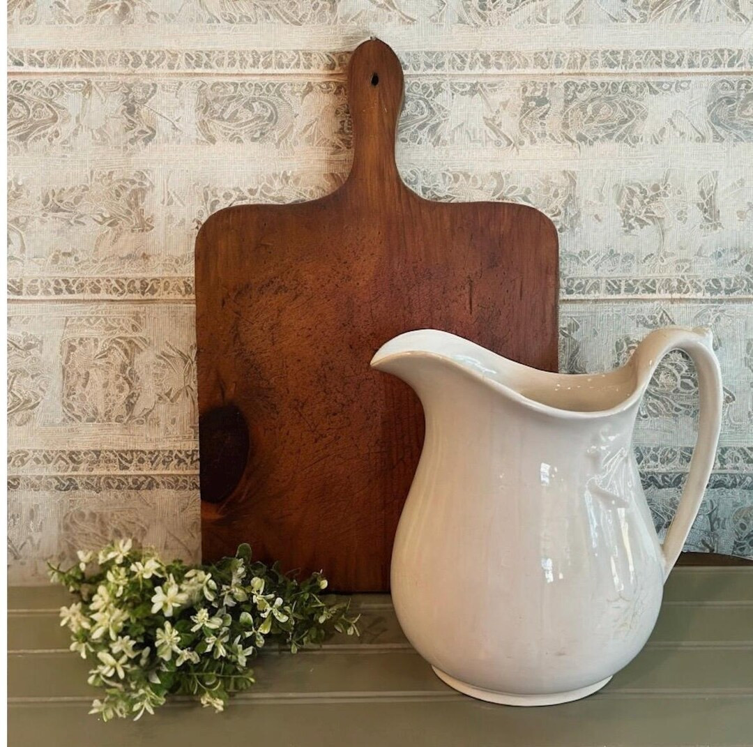 White Ironstone Pitcher - Etsy | Etsy (US)