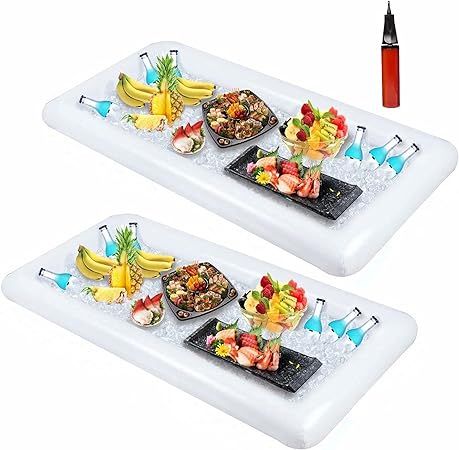 2 PCS Inflatable Serving/Salad Bar Tray Food Drink Holder - BBQ Picnic Pool Party Buffet Luau Coo... | Amazon (US)