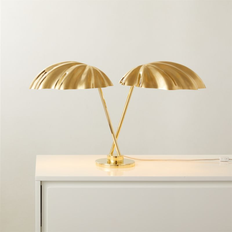 Praia Shell Unlacquered Brass Table Lamp | CB2 | CB2