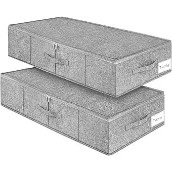 Under Bed Storage, 2 Pack Underbed Storage Container Bags With Lid, Foldable Sturdy Clothes Stora... | Amazon (US)
