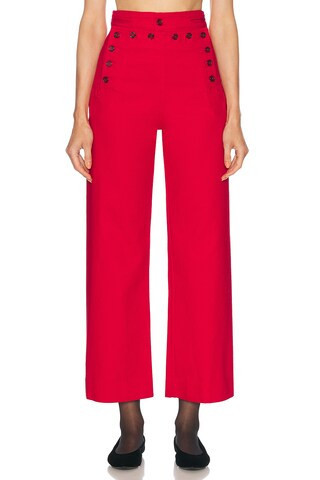 BODE Spring Twill Sailor Trouser in Red - Red. Size 27 (also in 25, 26). | FWRD 