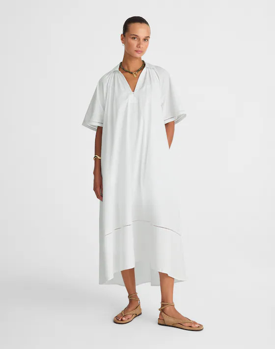 Poplin Splitneck Midi Shirtdress | Madewell | Madewell
