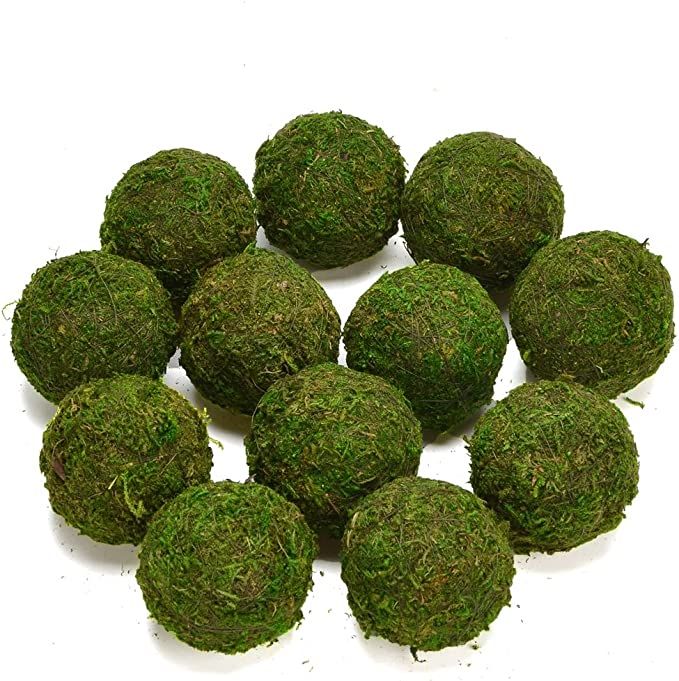 Byher Natural Green Moss Decorative Ball,Handmade (3.5"-Set of 6) | Amazon (US)