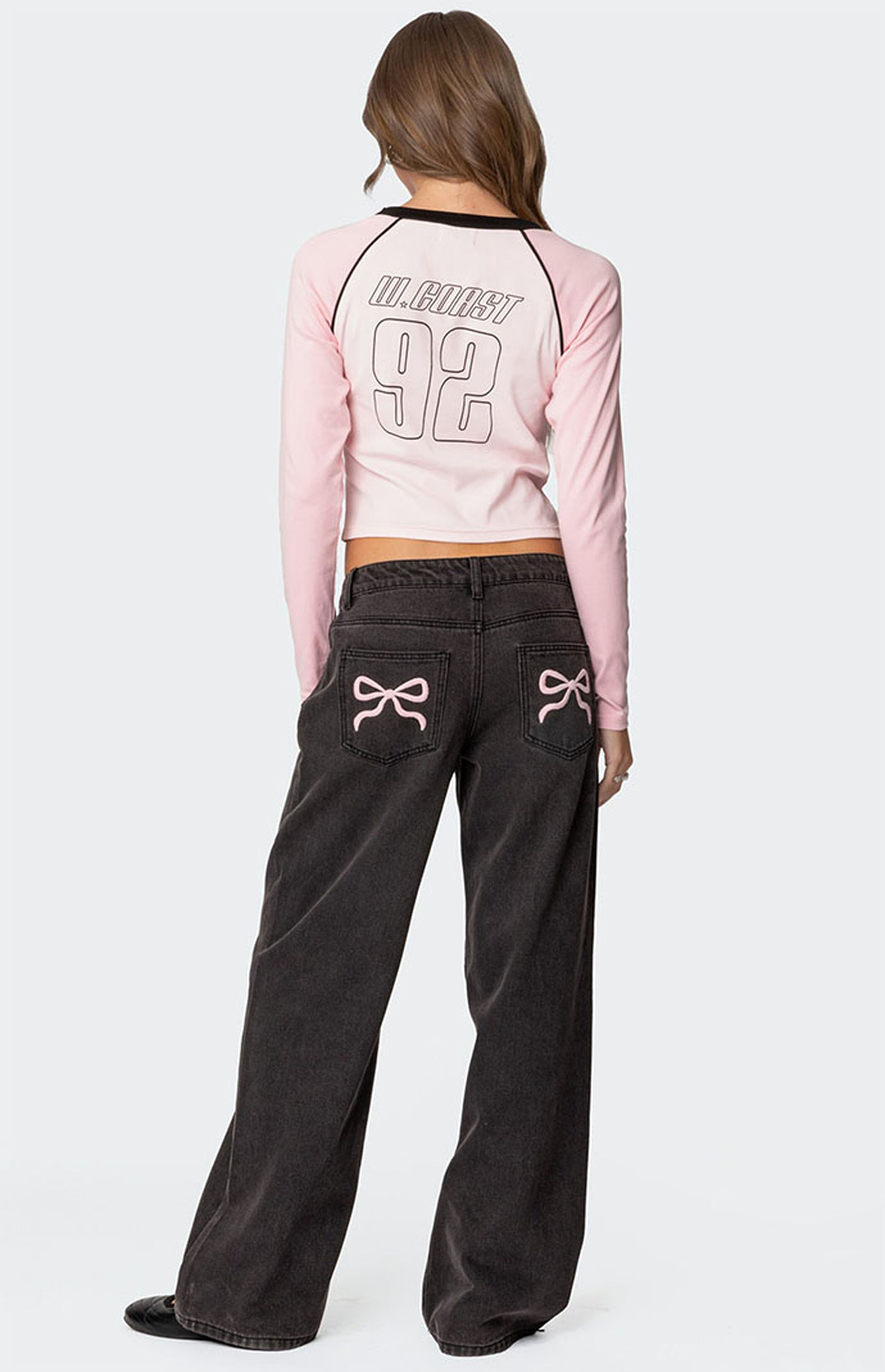 Edikted Bow Pocket Relaxed Jeans | PacSun