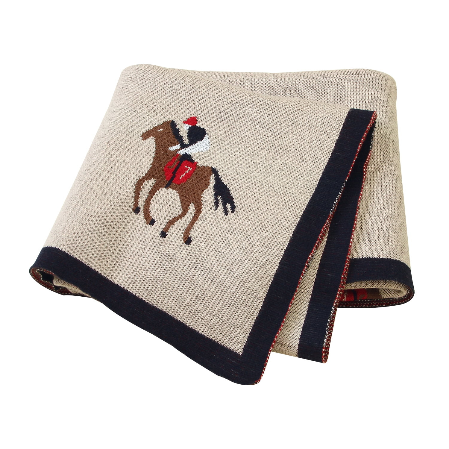 Baby Blanket Cotton Knitted Newborn Girl Bedding Boy Crib Quilt 100*80CM Cute Horse Infant Stroll... | Walmart (US)