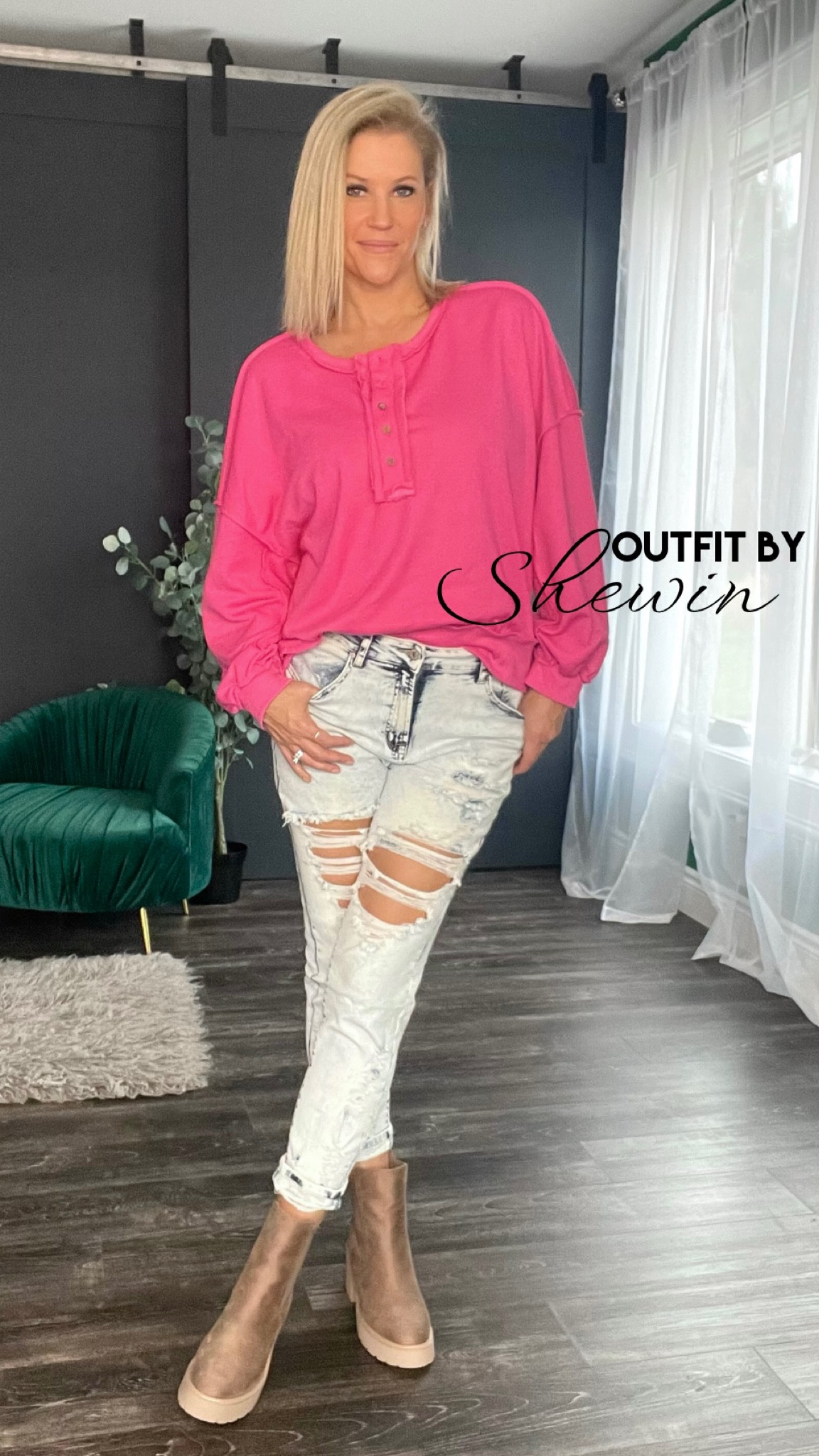 If you’re looking for good quality clothes at really affordable prices, you need to check this company out! They have so many cute tops, bottoms, dresses, etc! I love this pink Henley sweatshirt & acid washed destroyed jeans that have so much stretch! Comfortable and really cute!

#LTKGiftGuide #LTKstyletip #LTKfindsunder50