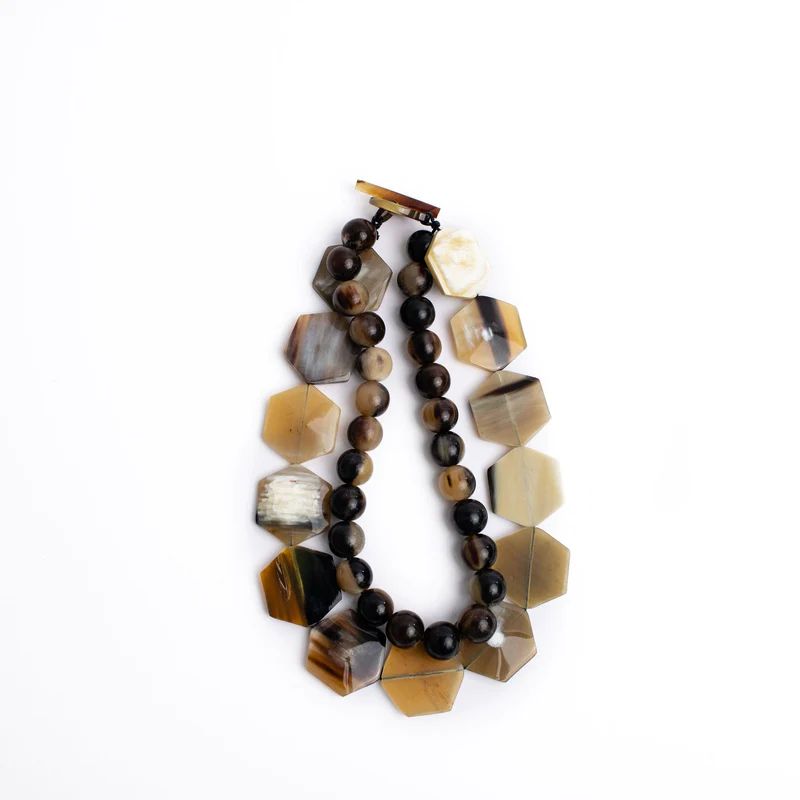 Natural Dot Horn Necklace | Sunshine Tienda