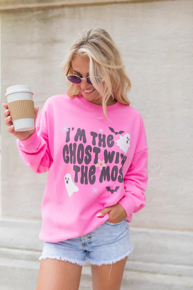 I'm The Ghost With The Most Pink Graphic Sweatshirt | Pink Lily