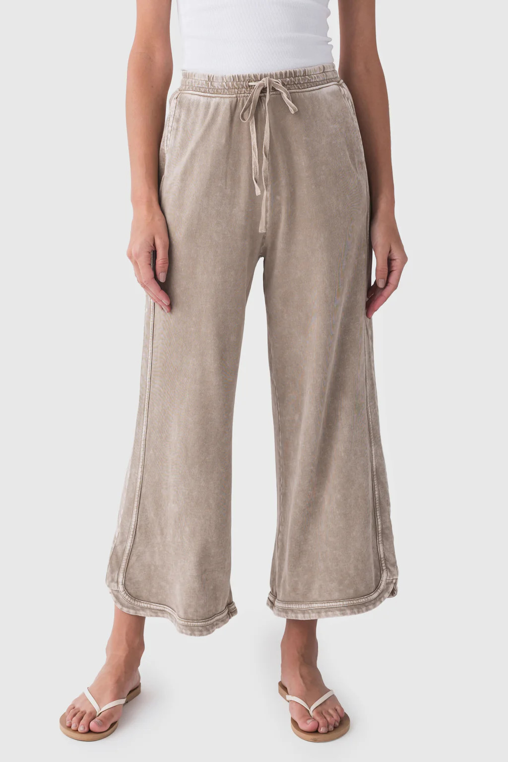 Easel Mineral Washed Terry Knit Pants | Social Threads
