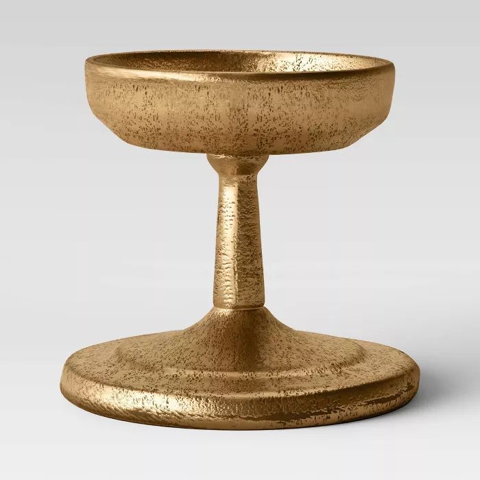 3.5" x 4" Brass Pillar Candle Holder Gold - Threshold™ | Target